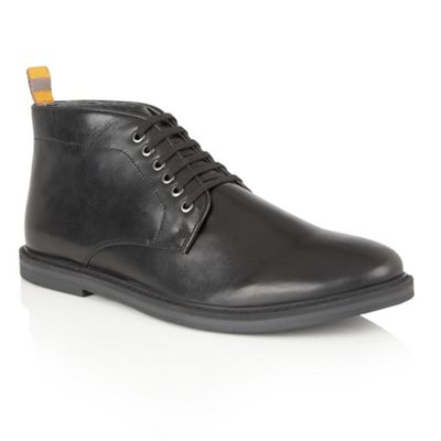 Black Leather 'Corby' lace up mens boots